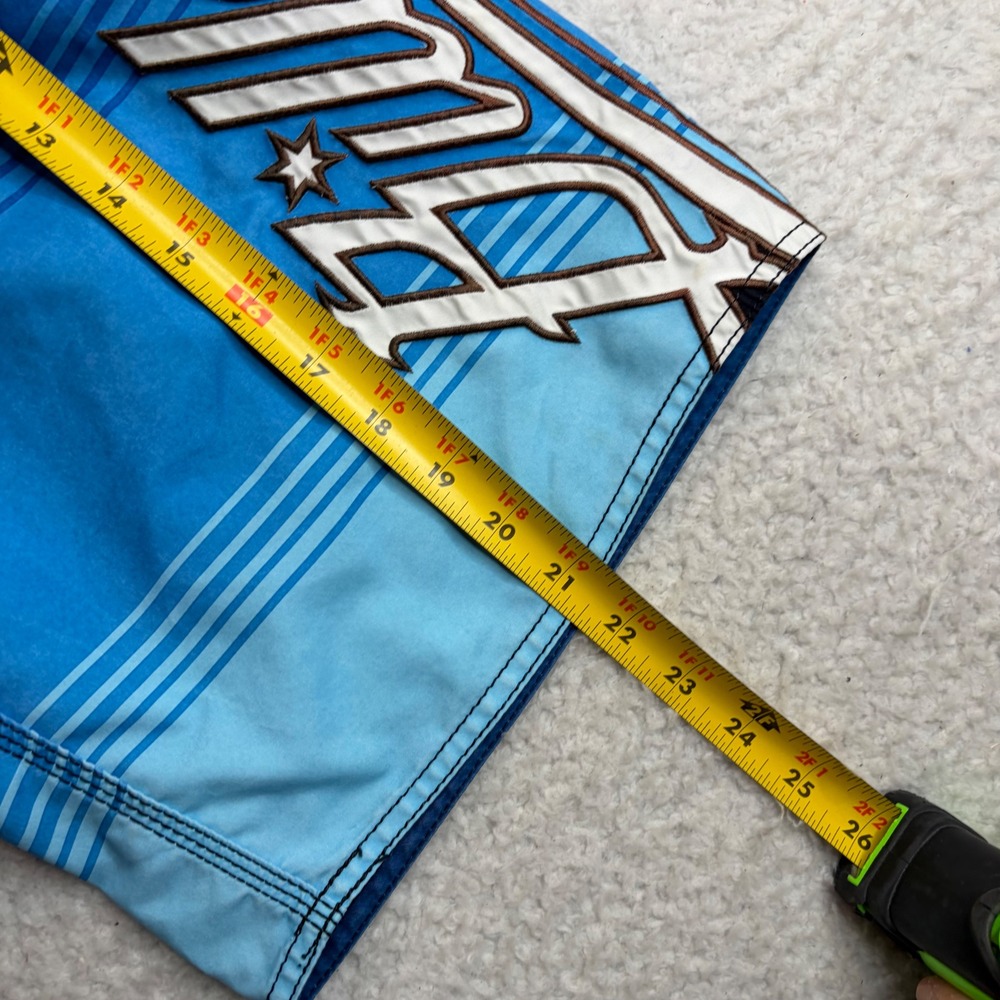 Billabong Board Shorts Mens 32 Blue Ombre Striped Cargo Swim Trunks Y2K M133TOCC - Picture 8 of 8